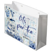 Laten we par-tea bloemenverjaardag voor kinderen groot cadeauzakje (Voorkant Gekanteld)