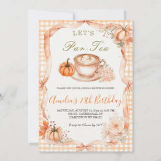 Laten we Par-Tea Bruidsuitnodiging | Herfstpomp Kaart