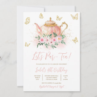Laten we Par-tea Garden Tea Party verjaardag viere Kaart