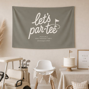 Laten we Par-tee Golf 1e Verjaardag Banner