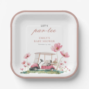 Laten we Par-tee Golf Baby Shower Papieren Bord