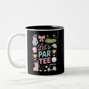 Laten we Par Tee Golf Coquette Golf-liefhebber Cad Tweekleurige Koffiemok