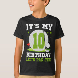 Laten we Par-tee het is mijn 10e verjaardag Golf L T-shirt
