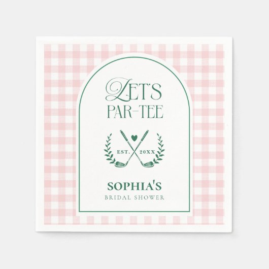 Laten we Par-Tee moderne golf bruidsfeest Servet (Voorkant)