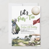 Laten we ParTee Adult Golf verjaardagsfeestje uitn Kaart (Voorkant)