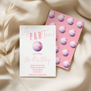 Laten we ParTee! Roze en witte golf thematische Pa Kaart