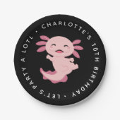 Laten we Partij A Lotl Axolotl Birthday Party Papieren Bordje (Voorkant)
