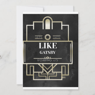 LATEN WE PARTIJEN ALS GATSBY INVITATION KAART