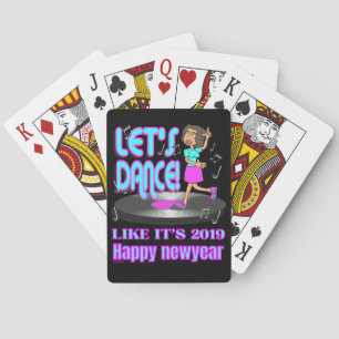 LATEN WE PARTIJEN ZOALS HET 2019 grappige, gelukki Pokerkaarten