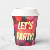 Laten we partijkleurige Bokeh-lichten feestelijk m Papieren Bekers (Achterkant)