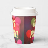 Laten we partijkleurige Bokeh-lichten feestelijk m Papieren Bekers (Rechts)