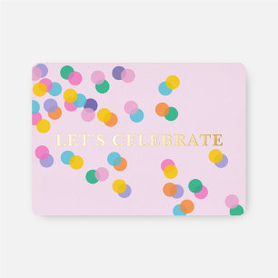 Laten we pasta roze Confetti Gold vieren Folie Uitnodiging