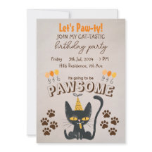 Laten we Paw-ty!-Schattige Black Cat Dragen Verjaa