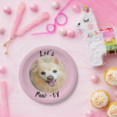 Laten we Paw-ty zijn! aangepaste hond Papieren Bordje (Feest)