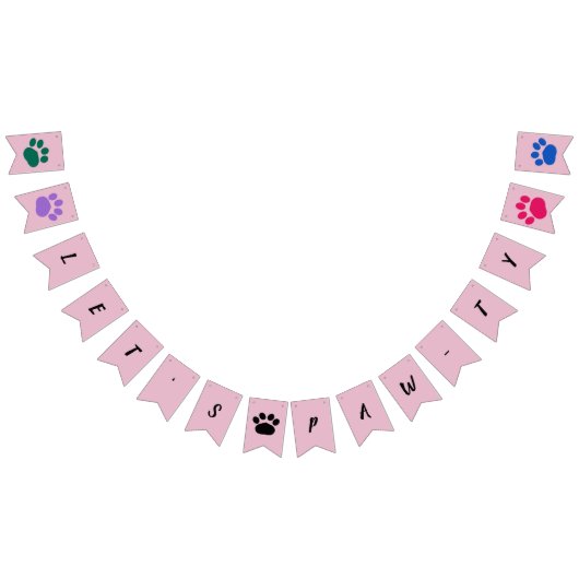 Laten we Paw-ty zijn! Custom Dog party Vlaggetjes (Alle)
