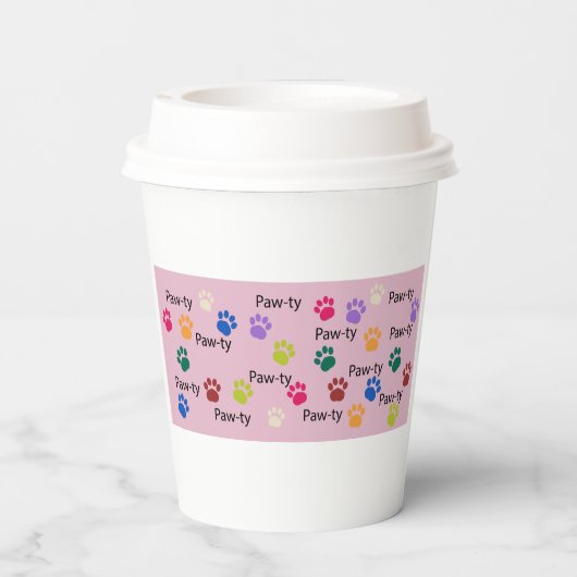 Laten we Paw-ty zijn! Hond verjaardagsfeestje bash Papieren Bekers (Achterkant)