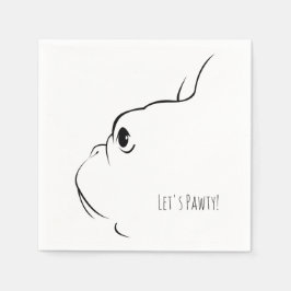 Laten we Pawty French Bulldog Silhouette Napkins Servet