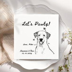 Laten we Pawty getekend grappig hond eenvoudige br Servet