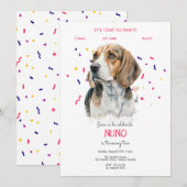 Laten we pawty, hond's verjaardagsfeestje kaart (Voorkant / Achterkant)