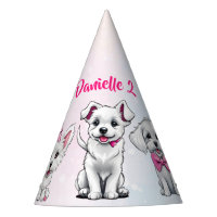 Laten we pawty roze schattige puppies birthday ged