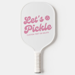 Laten we pickle roze koele retro gepersonaliseerd pickleball paddle