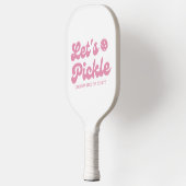 Laten we pickle roze koele retro gepersonaliseerd pickleball paddle (Links)