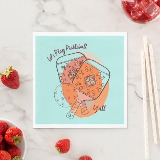 Laten we Pickleball Y'all Party Papieren servetten (Insitu)