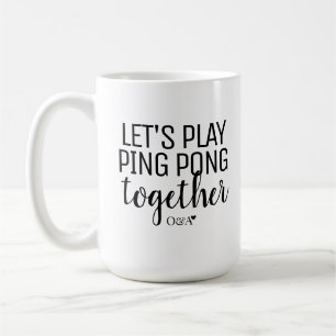 Laten we Ping Pong spelen Koppel Monogram Zwarte Koffiemok