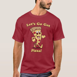 "Laten we Pizza gaan halen!" Funny Retro  Cartoon T-shirt