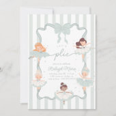 Laten we Plié Blauwgroen Ballet Meisjes Ballerina Kaart (Voorkant)