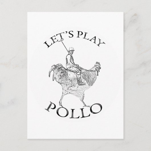 Laten we Pollo spelen! Briefkaart (Voorkant)