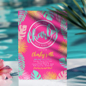Laten we poolparty verjaardagsuitnodiging kaart