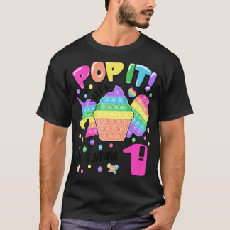 Laten we Poppen dat ik 1 kleurrijke 1ste verjaarda T-shirt