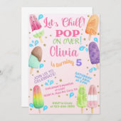 Laten we popsicles verjaardagsfeest uitnodigen. kaart (Voorkant / Achterkant)