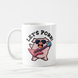 Laten we Pork Funny Rock Guitar Pig Pun Koffiemok
