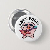 Laten we Pork Funny Rock Guitar Pig Pun Ronde Button 5,7 Cm (Voorkant /achterkant)