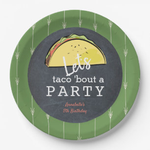 Laten we praten over een feestkrijtbord Fiesta Ver Papieren Bordje