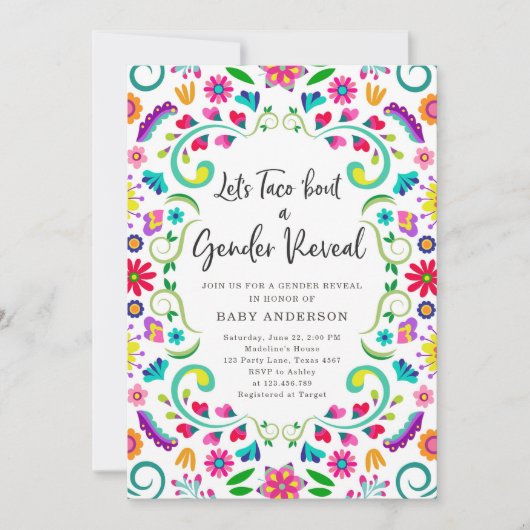 Laten we praten over een sekse onthullen Fiesta Me Kaart (Voorkant)