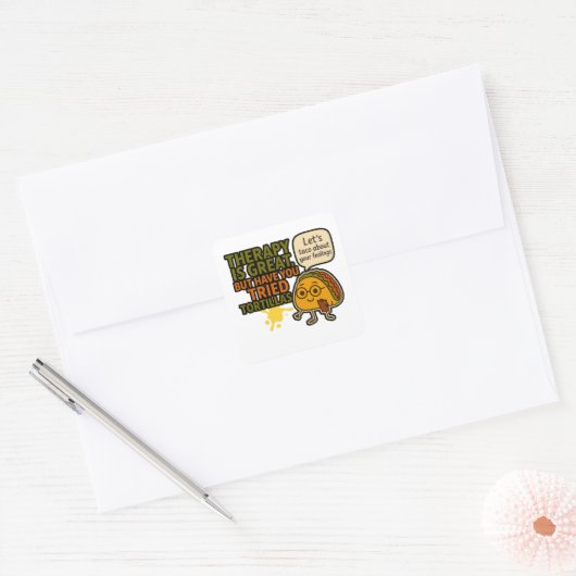 Laten we praten over gevoelens vierkante sticker (Envelop)