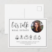 Laten we praten Real Estate Foto Contact Info Real Briefkaart (Voorkant / Achterkant)