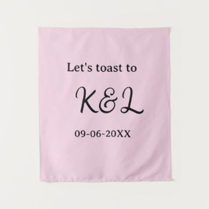 Laten we proosten op de verloving naam letter roze wandkleed