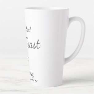 Laten we proosten op het huwelijk naam datum eenvo latte mok