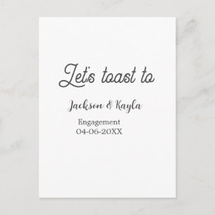 Laten we proosten op verlovingsfeest naam datum el briefkaart