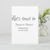 Laten we proosten op verlovingsfeest naam datum el kaart (Staand voorkant)