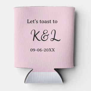 Laten we proosten op verlovingsnaam letter roze blikjeskoeler
