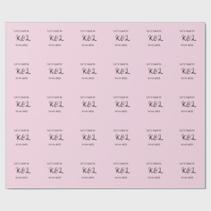 Laten we proosten op verlovingsnaam letter roze cadeaupapier