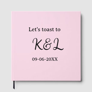 Laten we proosten op verlovingsnaam letter roze gastenboek