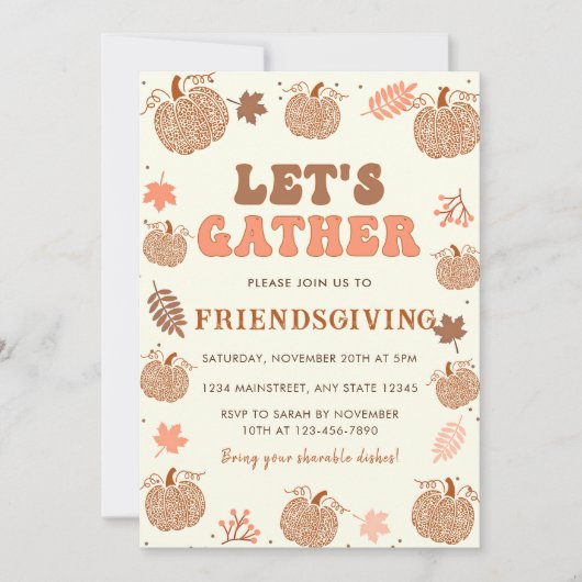 Laten we Pumpkin Friendsgiving vieren Kaart (Voorkant)