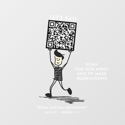 Laten we QR-code eten Raamsticker (Vel)