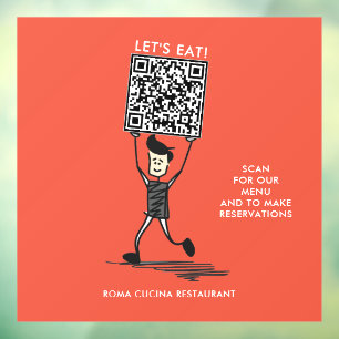 Laten we QR-code eten Raamsticker